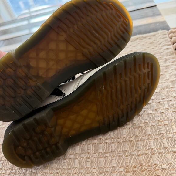 Dr Martens Doc White Lace Up Boot Style Side Zip Youth Sz 4 Bouncing Sole 1460J - Picture 5 of 7